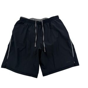 Skora Mens Qwick-Dry Running Shorts Black Size M Reflective Zipper Pocket Liner
